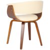 Jídelní židle Bruce - ohýbané dřevo - imitace kůže | krémová