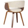 Jídelní židle Bruce - ohýbané dřevo - látka | ořech/krémová
