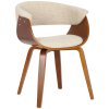 Jídelní židle Bruce - ohýbané dřevo - látka | ořech/krémová