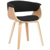 Jídelní židle Bruce - ohýbané dřevo - látka | natura/černá