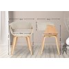 Jídelní židle Bruce - 2 kusy - ohýbané dřevo - látka | natura/krémová