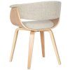 Jídelní židle Bruce - 2 kusy - ohýbané dřevo - látka | natura/krémová