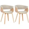 Jídelní židle Bruce - 2 kusy - ohýbané dřevo - látka | natura/krémová