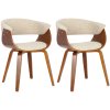 Jídelní židle Bruce - 2 kusy - ohýbané dřevo - látka | ořech/krémová