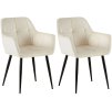 Jídelní židle Emia - 2 kusy - samet | krémová