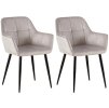 Jídelní židle Emia - 2 kusy - samet | světle šedá