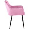 Jídelní židle Emia - 2 kusy - samet | růžová