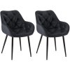 Jídelní židle Tanna - 2 kusy - samet | černá