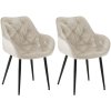 Jídelní židle Tanna - 2 kusy - samet | krémová