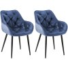 Jídelní židle Tanna - 2 kusy - samet | modrá