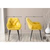 Jídelní židle Tanna - 2 kusy - samet | žlutá