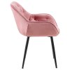 Jídelní židle Tanna - 2 kusy - samet | růžová