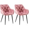 Jídelní židle Tanna - 2 kusy - samet | růžová
