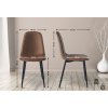 Jídelní židle Napier - 4 kusy - imitace kůže | hnědá