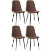 Jídelní židle Napier - 4 kusy - imitace kůže | hnědá