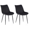 Jídelní židle Rahden - 2 kusy - samet | černá