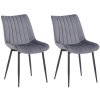 Jídelní židle Rahden - 2 kusy - samet | šedá
