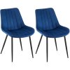 Jídelní židle Rahden - 2 kusy - samet | modrá