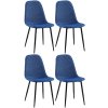 Jídelní židle Giverny - 4 kusy - látka | modrá