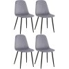 Jídelní židle Giverny - 4 kusy - samet | šedá