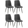 Jídelní židle Dijon - 4 kusy - látka | tmavě šedá