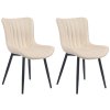 Jídelní židle Largo - 2 kusy - imitace kůže | krémová