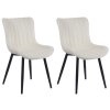 Jídelní židle Largo - 2 kusy - samet | krémová