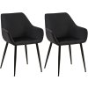 Jídelní židle Vessa - 2 kusy - samet | černá