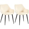 Jídelní židle Vessa - 2 kusy - samet | krémová