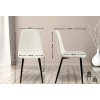 Jídelní židle Giverny - 4 kusy - samet | smetanově bílá