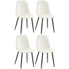 Jídelní židle Giverny - 4 kusy - samet | smetanově bílá