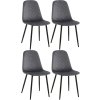 Jídelní židle Giverny - 4 kusy - samet | tmavě šedá