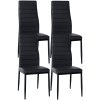 Jídelní židle Mayfair - 4 kusy - imitace kůže | černá