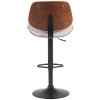 Barová židle Clawson - látka - černá noha | ořech/krém