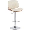 Barová židle Clawson - imitace kůže - chromová noha | ořech/krém