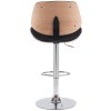 Barová židle Clawson - látka - chromová noha | přírodní/černá