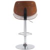 Barová židle Clawson - látka - chromová noha | ořech/krém