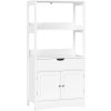 Komoda VASAGLE BBC64WT s dvířky a otevřenými policemi - 122x60x32,5 cm | bílá