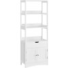 Komoda VASAGLE BBC67WT s dvířky a otevřenými policemi - 154x60x32,5 cm | bílá