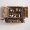 Koupelnová skříňka s držákem na fén VASAGLE BBK123B01 – 30×15×10 cm | černá / vintage hnědá