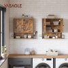 Koupelnová skříňka s držákem na fén VASAGLE BBK123B01 – 30×15×10 cm | černá / vintage hnědá