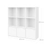 Knihovna / regál Stavang - 9 boxů - bílý | 97,5x97,5x29 cm