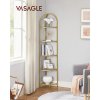 Rohová knihovna VASAGLE LGT810A01 - skleněná - 158x28x28 cm | zlatá