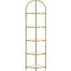 Rohová knihovna VASAGLE LGT810A01 - skleněná - 158x28x28 cm | zlatá
