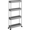 Pojízdný regál Ringval - 4patrový - 86x42x14,4 cm | šedý