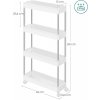 Pojízdný regál Ringval - 4patrový - 86x42x14,4 cm | bílý