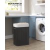 Bambusový koš na prádlo SONGMICS LCB10B - 72 litrů - černý | 40x30x60 cm