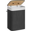 Bambusový koš na prádlo SONGMICS LCB10B - 72 litrů - černý | 40x30x60 cm