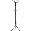 Věšák / Stojan na oblečení SOMGMICS RCR19B s 12 háčky - 182 cm vysoký | černý kov