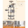 Škrabadlo pro kočky / strom pro kočky FEANDREA PCT190W01 - 206 cm extra vysoký | světle šedý